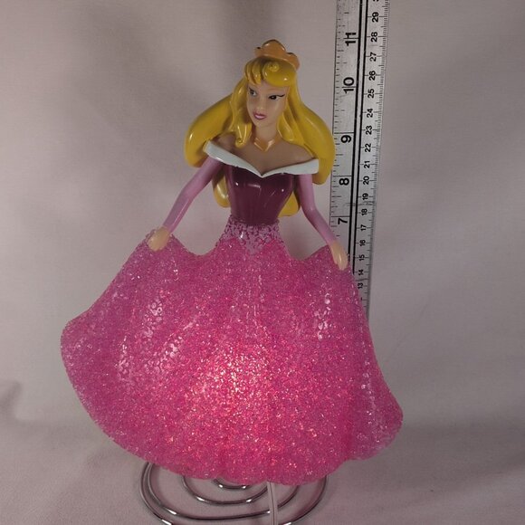 Vintage Disney Princess Lamp Aurora Sleeping Beauty Night Light 11” Pink Bedroom - Picture 4 of 10